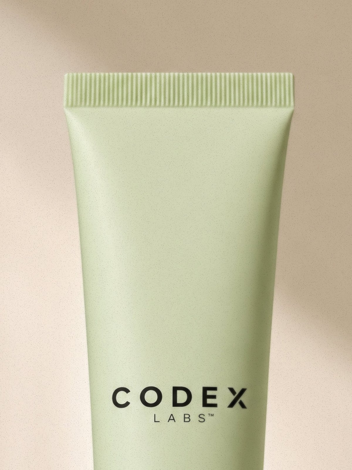 Codex Labs — front packshot demonstrating structural hierarchy and product primacy